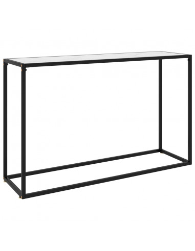 Tavolo Consolle Bianco 120x35x75 cm in Vetro Temperato