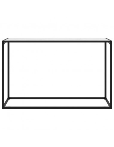 Tavolo Consolle Bianco 120x35x75 cm in Vetro Temperato