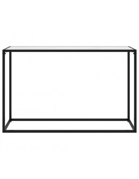 Tavolo Consolle Bianco 120x35x75 cm in Vetro Temperato