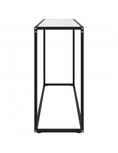 Tavolo Consolle Bianco 120x35x75 cm in Vetro Temperato