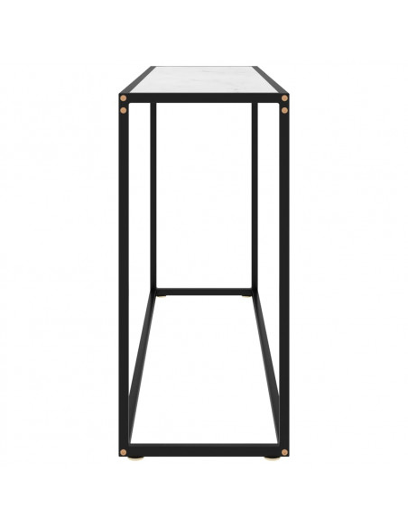 Tavolo Consolle Bianco 120x35x75 cm in Vetro Temperato