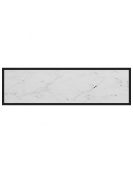 Tavolo Consolle Bianco 120x35x75 cm in Vetro Temperato