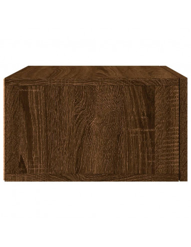 Comodino a Muro Rovere Marrone 35x35x20 cm
