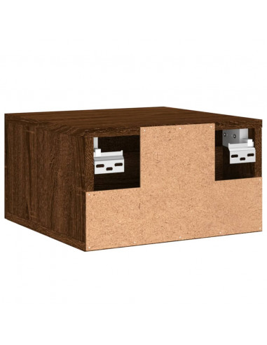 Comodino a Muro Rovere Marrone 35x35x20 cm