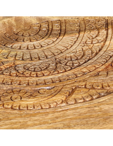 Tavolini Rotondi 2 pz in Legno Massello di Mango e Acciaio