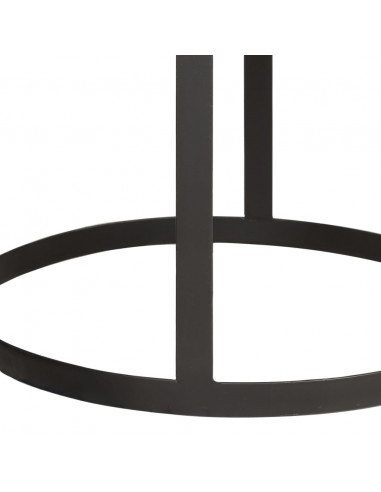 Tavolini Rotondi 2 pz in Legno Massello di Mango e Acciaio