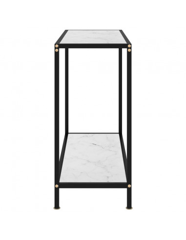 Tavolo Consolle Bianco 80x35x75 cm in Vetro Temperato