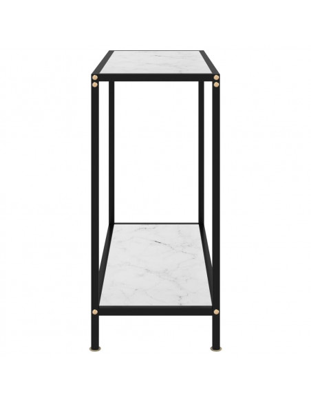 Tavolo Consolle Bianco 80x35x75 cm in Vetro Temperato