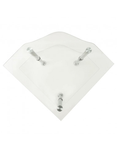 Tavolino a 2 Livelli Trasparente 38x38x50 cm in Vetro Temperato