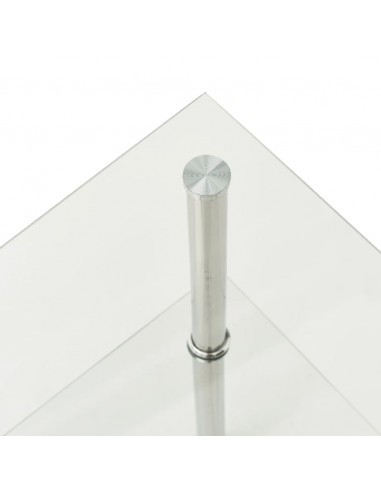 Tavolino a 2 Livelli Trasparente 38x38x50 cm in Vetro Temperato