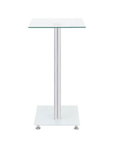 Tavolino Laterale a U Trasparente 45x30x58cm in Vetro Temperato