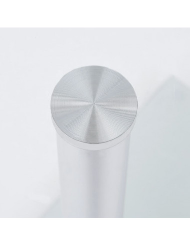 Tavolino Laterale a U Trasparente 45x30x58cm in Vetro Temperato