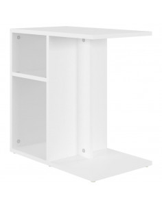 Tavolino Bianco 50x30x50 cm in Legno Multistrato 2