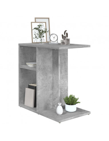 Tavolino Grigio Cemento 50x30x50 cm in Legno Multistrato