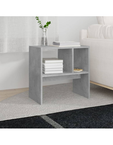 Tavolino Grigio Cemento 50x30x50 cm in Legno Multistrato