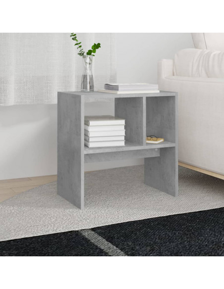 Tavolino Grigio Cemento 50x30x50 cm in Legno Multistrato