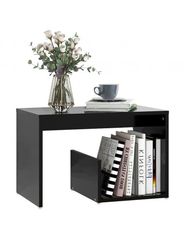 Tavolino Nero 59x36x38 cm in Legno Multistrato