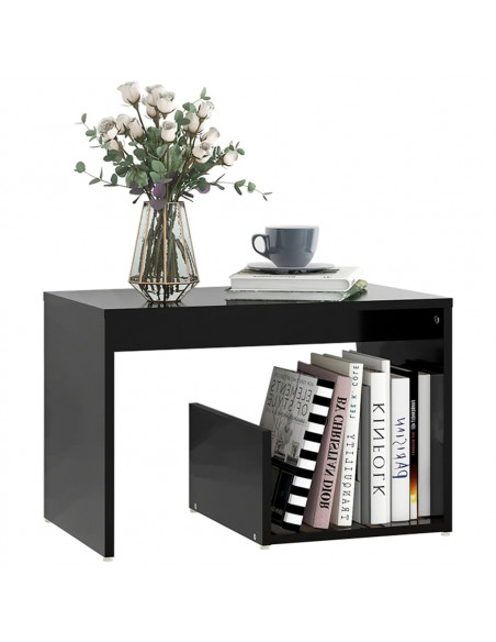 Tavolino Nero 59x36x38 cm in Legno Multistrato