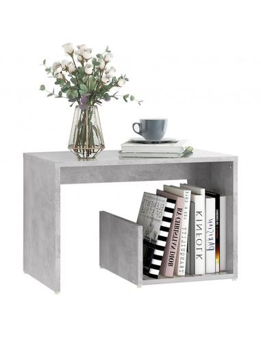 Tavolino Grigio Cemento 59x36x38 cm in Legno Multistrato