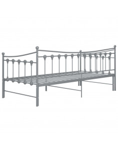 Telaio Divano Letto Estraibile Grigio in Metallo 90x200 cm 2