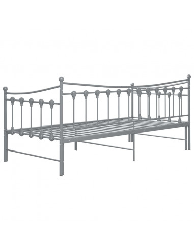 Telaio Divano Letto Estraibile Grigio in Metallo 90x200 cm