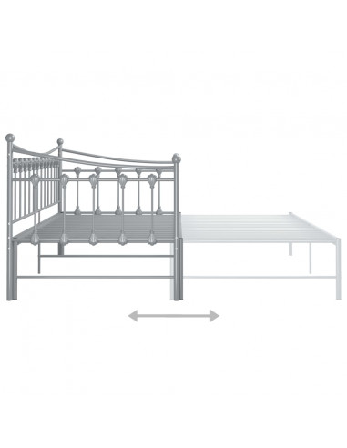 Telaio Divano Letto Estraibile Grigio in Metallo 90x200 cm