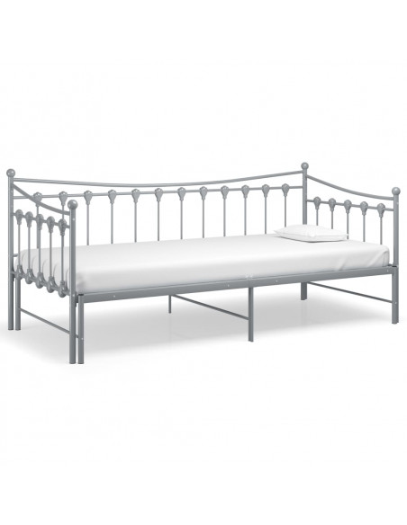 Telaio Divano Letto Estraibile Grigio in Metallo 90x200 cm