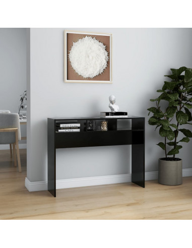 Tavolino Consolle Nero 105x30x80 cm in Legno Multistrato