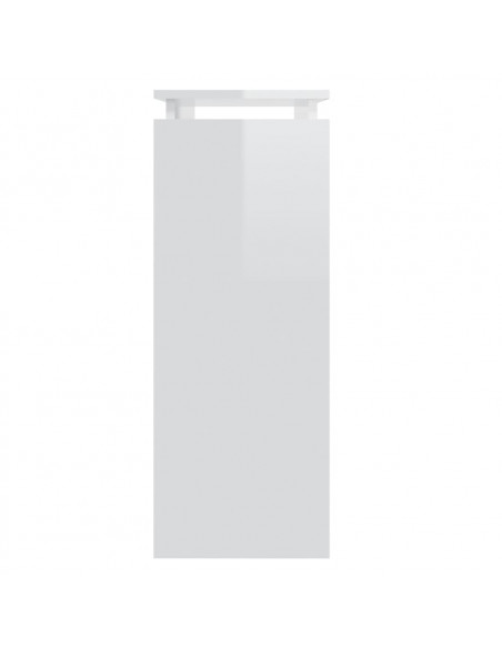 Tavolino Consolle Bianco Lucido 80x30x80 cm Legno Multistrato