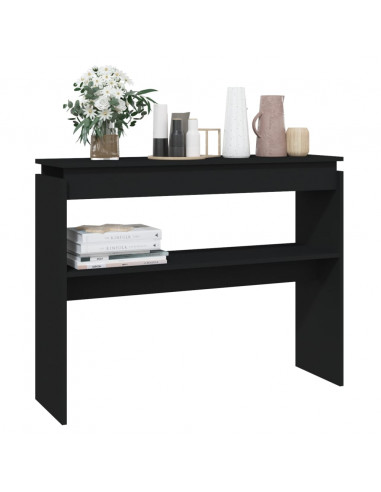 Tavolino Consolle Nero 102x30x80 cm in Legno Multistrato