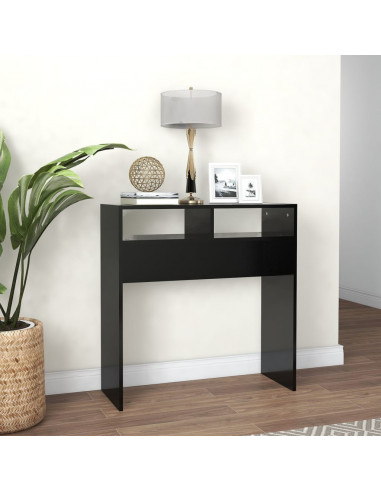 Tavolino Consolle Nero 78x30x80 cm in Legno Multistrato