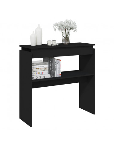 Tavolino Consolle Nero 80x30x80 cm in Legno Multistrato