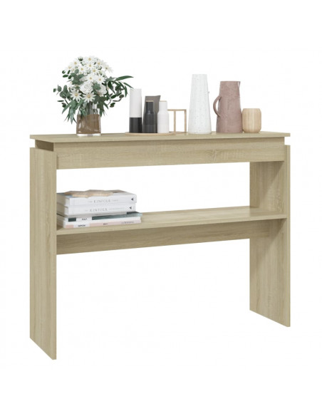 Tavolino Consolle Rovere Sonoma 102x30x80 cm Legno Multistrato