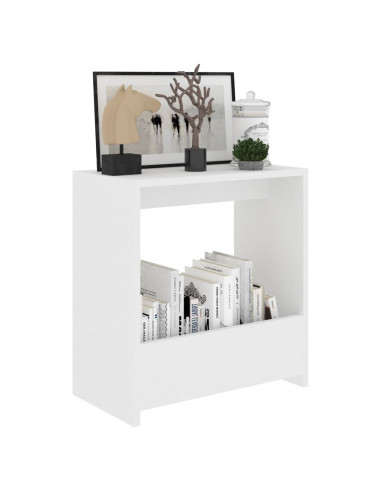Tavolino Bianco 50x26x50 cm in Legno Multistrato
