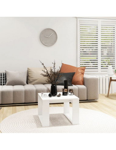Tavolino Bianco 50x30x50 cm in Legno Multistrato