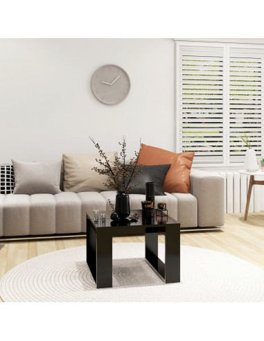 Tavolino di Servizio Nero 50x50x35 cm in Truciolato