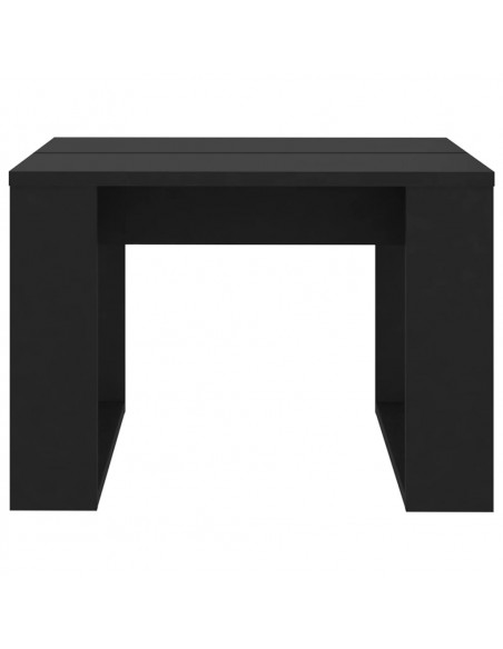 Tavolino di Servizio Nero 50x50x35 cm in Truciolato