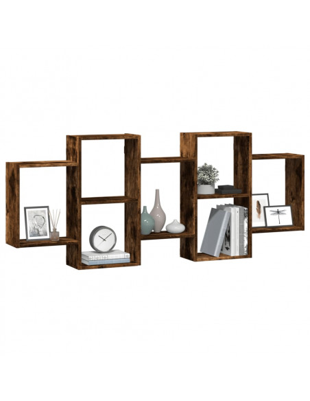 Mensola a Muro Rovere Fumo 159x18x65 cm in Truciolato