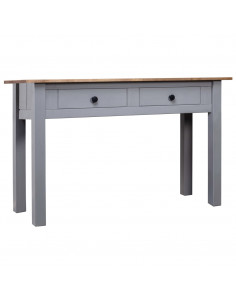 Tavolo Consolle Grigio 110x40x72 cm Legno Massello Pino Panama 2