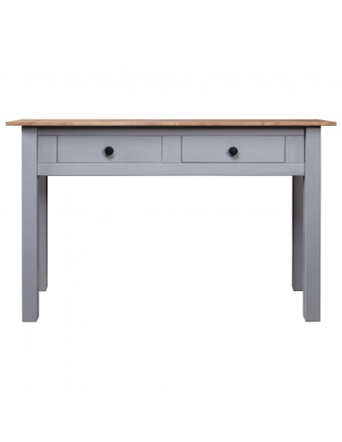 Tavolo Consolle Grigio 110x40x72 cm Legno Massello Pino Panama