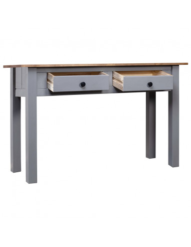 Tavolo Consolle Grigio 110x40x72 cm Legno Massello Pino Panama