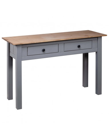Tavolo Consolle Grigio 110x40x72 cm Legno Massello Pino Panama