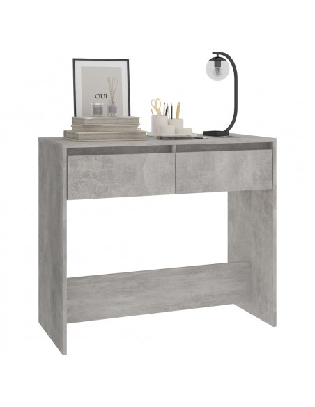 Tavolo Consolle Grigio Cemento 89x41x76,5 cm in Acciaio
