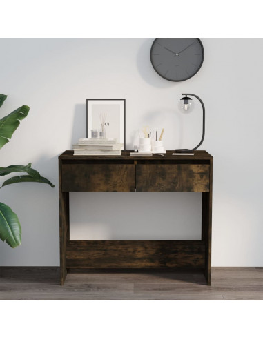 Tavolo Consolle Rovere Fumo 89x41x76,5 cm in Acciaio