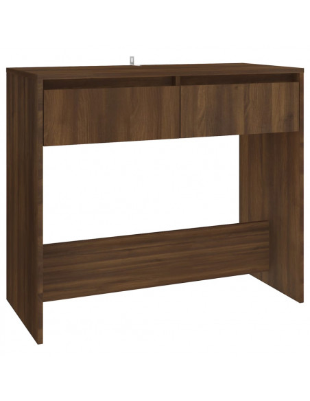 Tavolo Consolle Rovere Marrone 89x41x76,5 cm in Acciaio