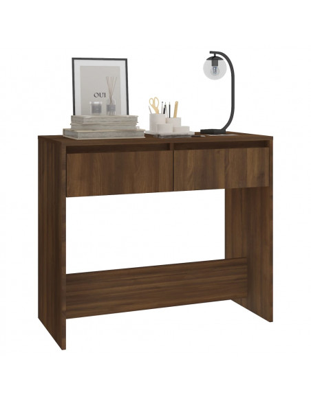 Tavolo Consolle Rovere Marrone 89x41x76,5 cm in Acciaio