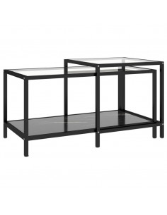 Tavolini 2 pz Neri in Vetro Temperato 2