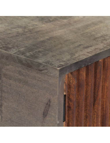 Tavolo Consolle Grigio 120x35x75 cm in Massello di Mango Grezzo