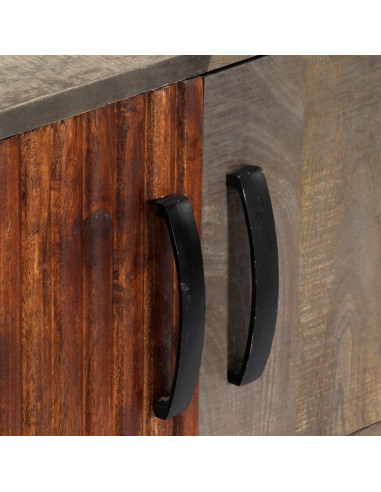 Tavolo Consolle Grigio 120x35x75 cm in Massello di Mango Grezzo