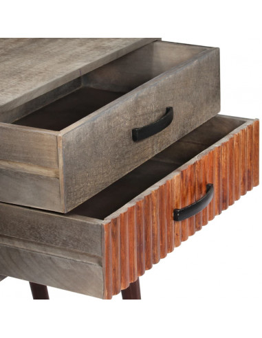 Tavolo Consolle Grigio 120x35x75 cm in Massello di Mango Grezzo